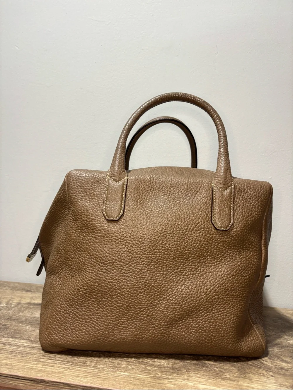 Bruno Magli Pebbled Leather Satchel in Taupe